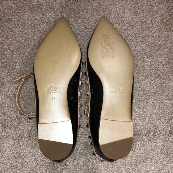 NEW VALENTINO PATENT ROCKSTUD CAGED BALLET FLAT - Picture 8 of 8